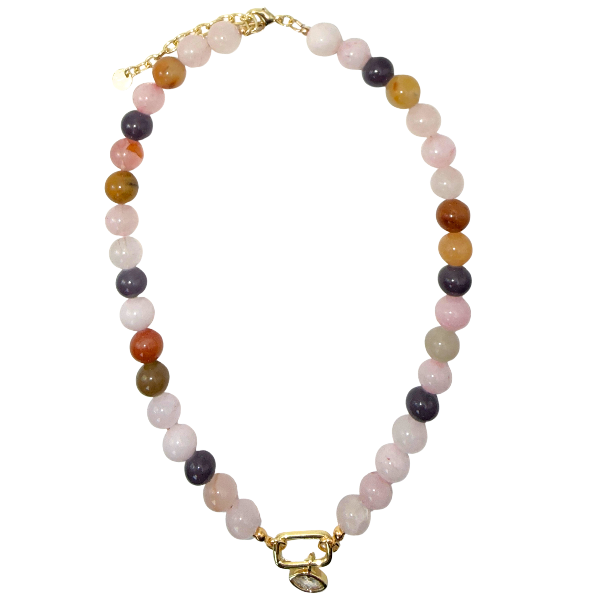 Multicolor Beads CZ Necklace