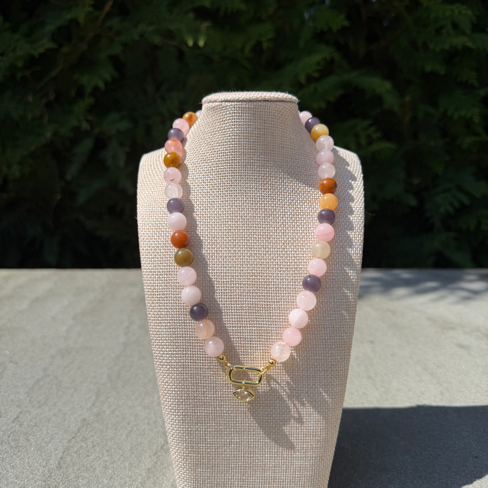 Multicolor Beads CZ Necklace
